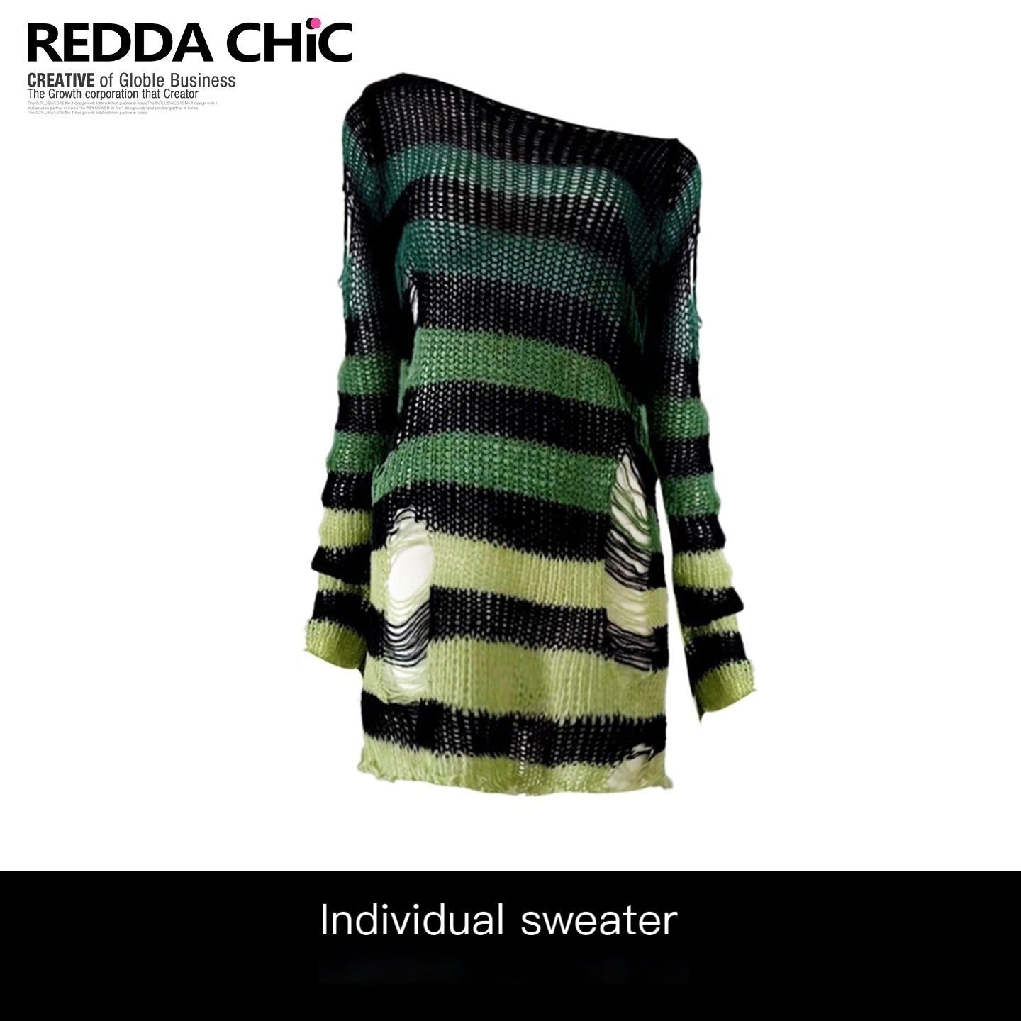 ReddaChic_Thermal_Warm_Striped_Loose_Commuter_Pullover_Round_Neck_Green_Tank_Tops_MISSTT