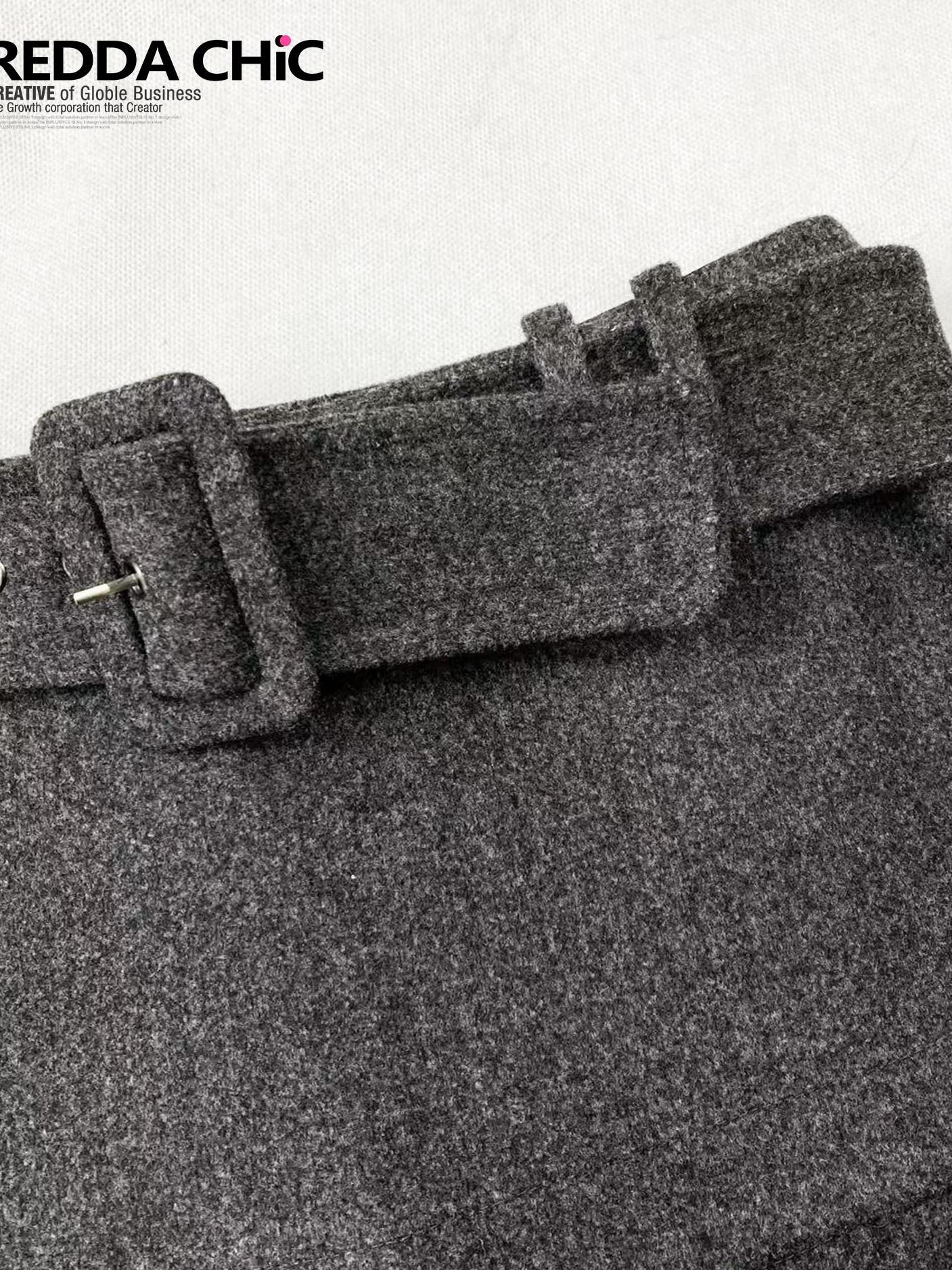 ReddaChic Thick Casual Spliced Side Zip Dark Gray Women Citywalk Long Sleeve T-Shirts