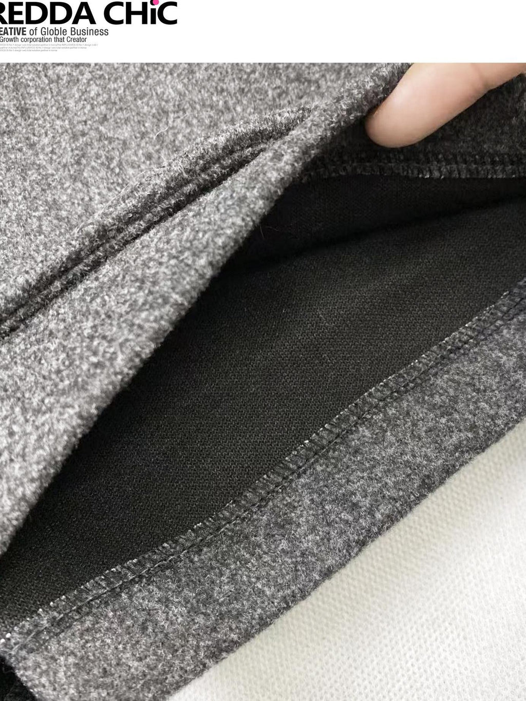 ReddaChic Thick Casual Spliced Side Zip Dark Gray Women Citywalk Long Sleeve T-Shirts