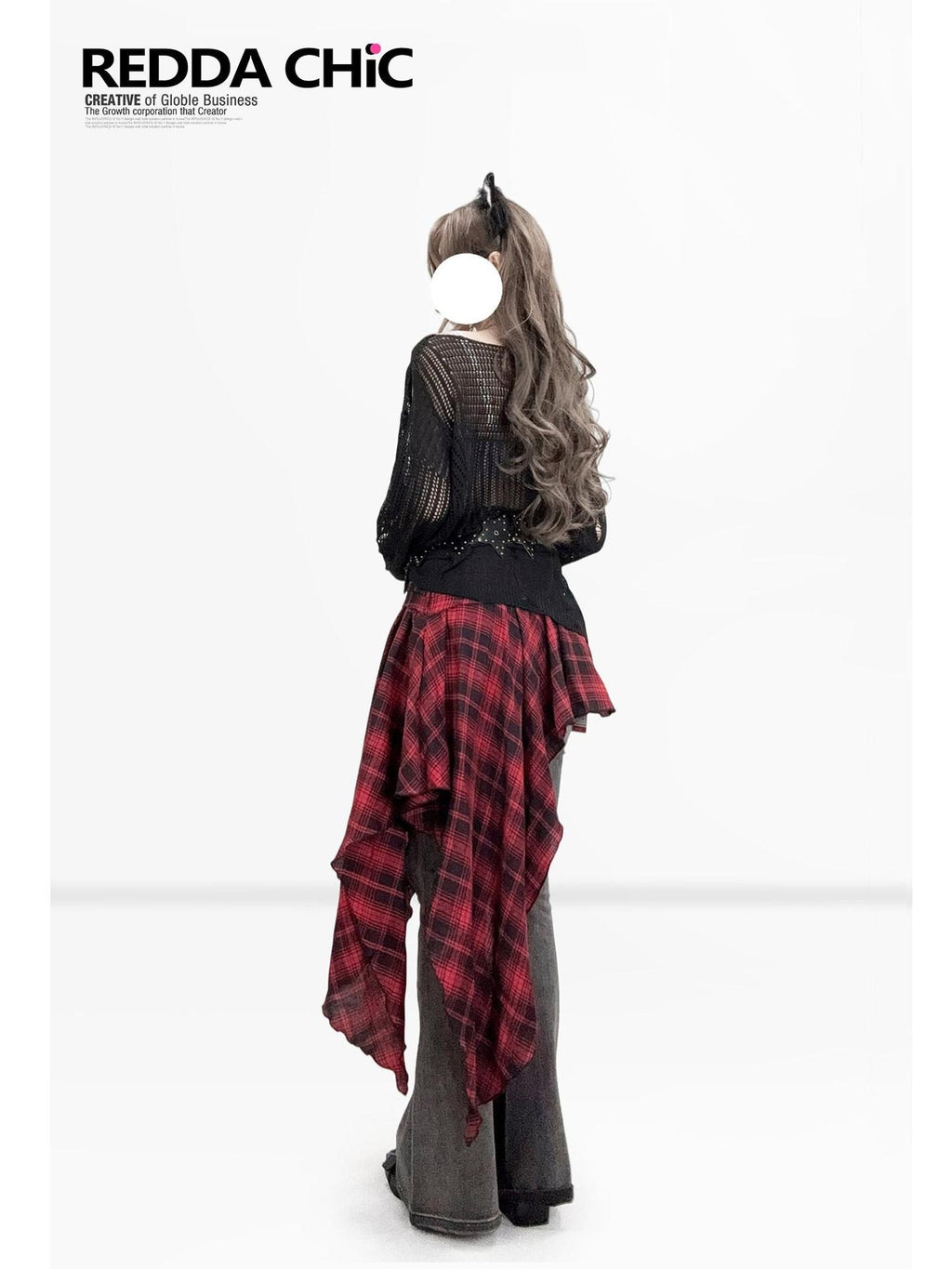 ReddaChic Uv Protection Gothic Cutout Loose Fit Women Edgy Street Flare Jeans