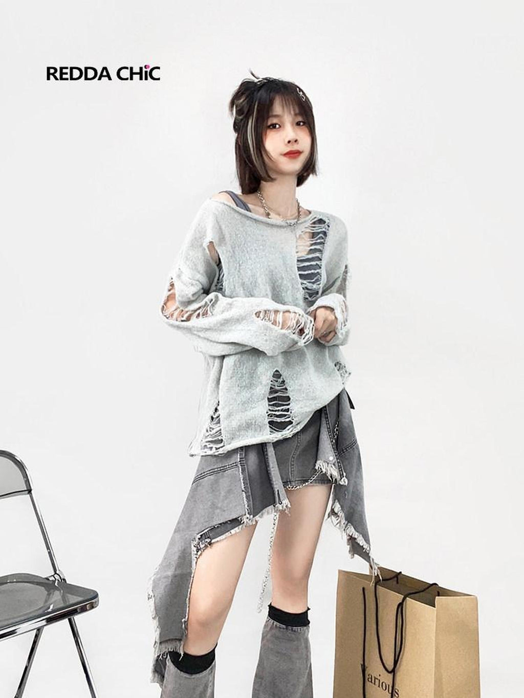 ReddaChic Uv Protective Loose Crochet Openwork Women Casual Pullover Clothing Accessories