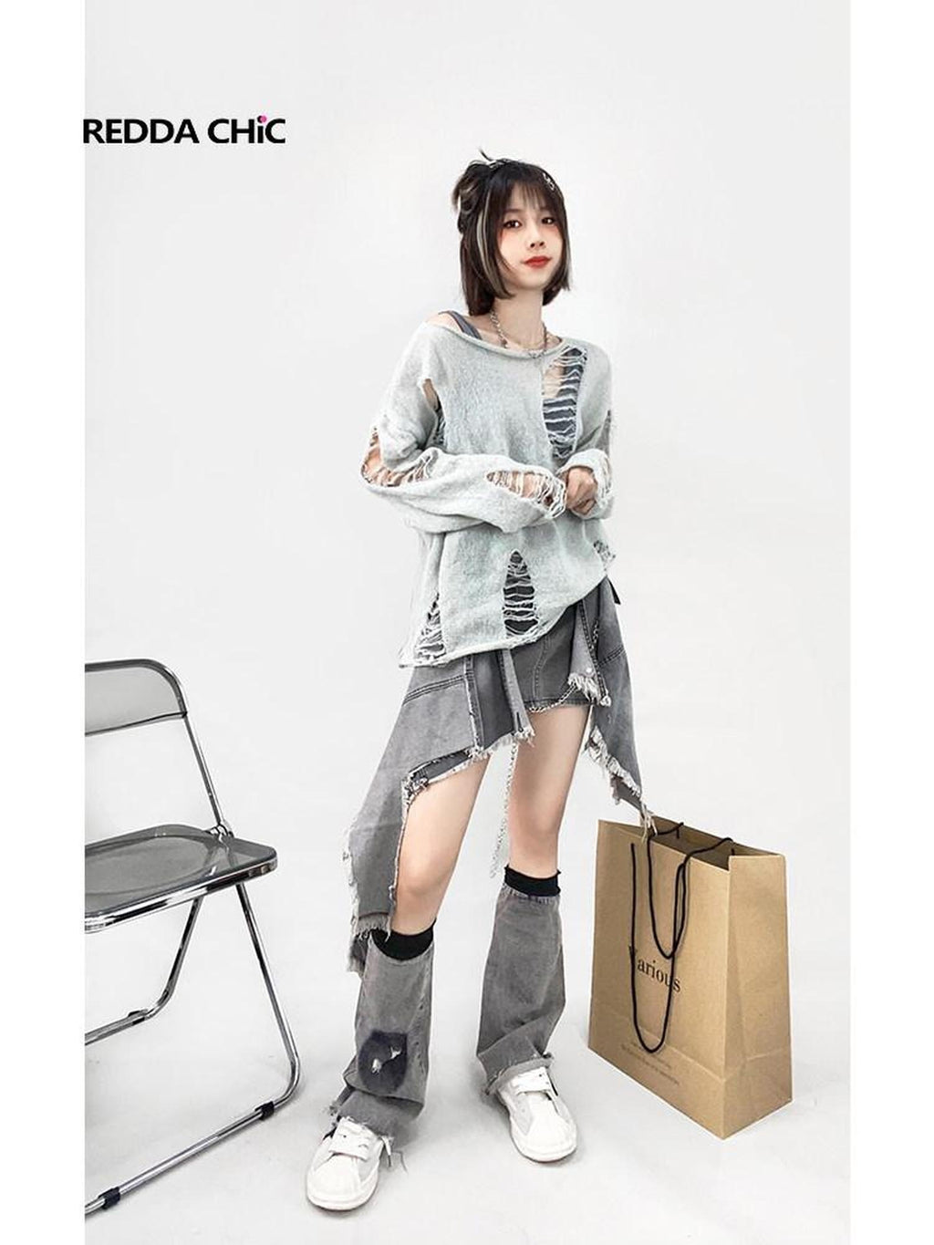 ReddaChic Uv Protective Loose Crochet Openwork Women Casual Pullover Clothing Accessories
