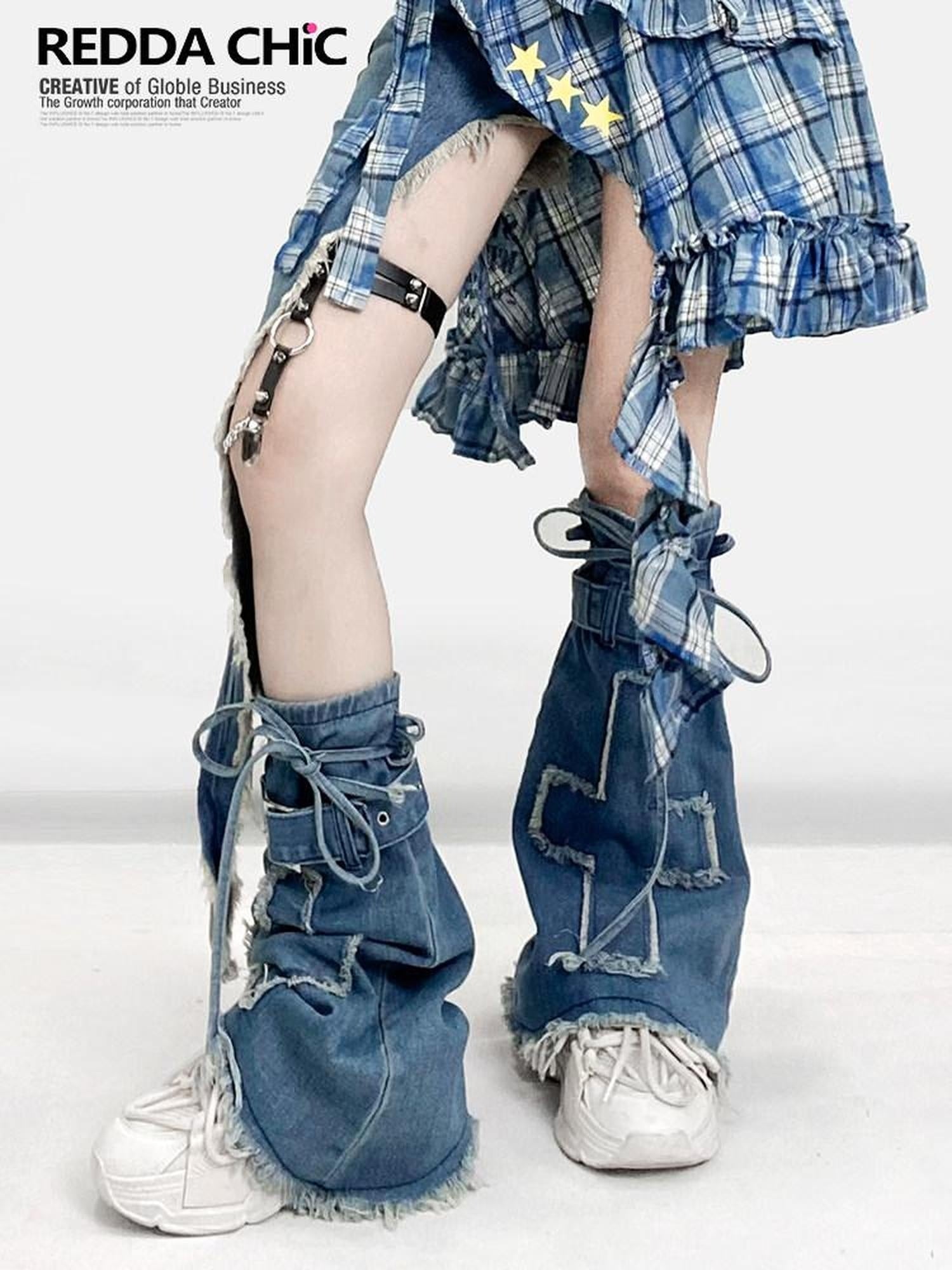 ReddaChic Versatile Comfortable Solid Edgy Mid Length One Size Unisex Denim Shorts