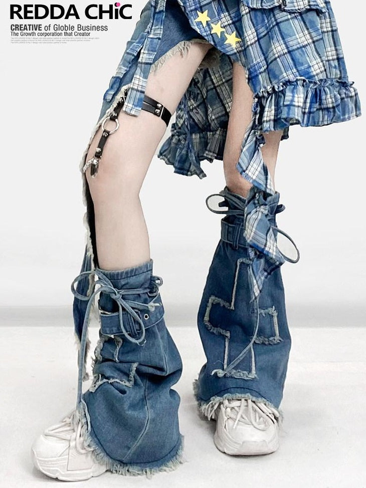 ReddaChic Versatile Comfortable Solid Edgy Mid Length One Size Unisex Denim Shorts