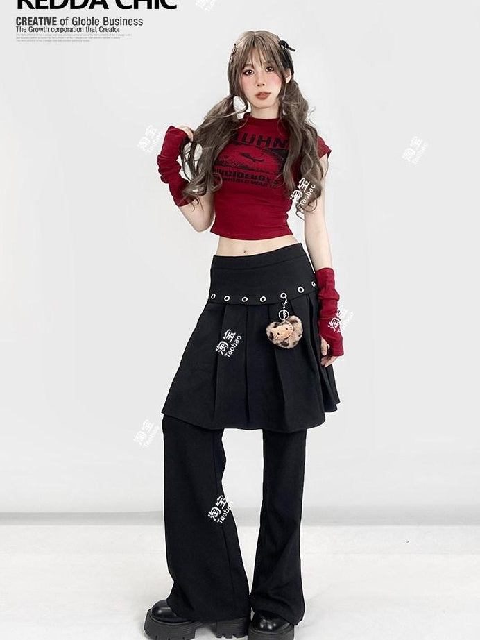 ReddaChic Versatile Minimalist Black Elastic Waist Teen Girls Casual Maxi Dresses