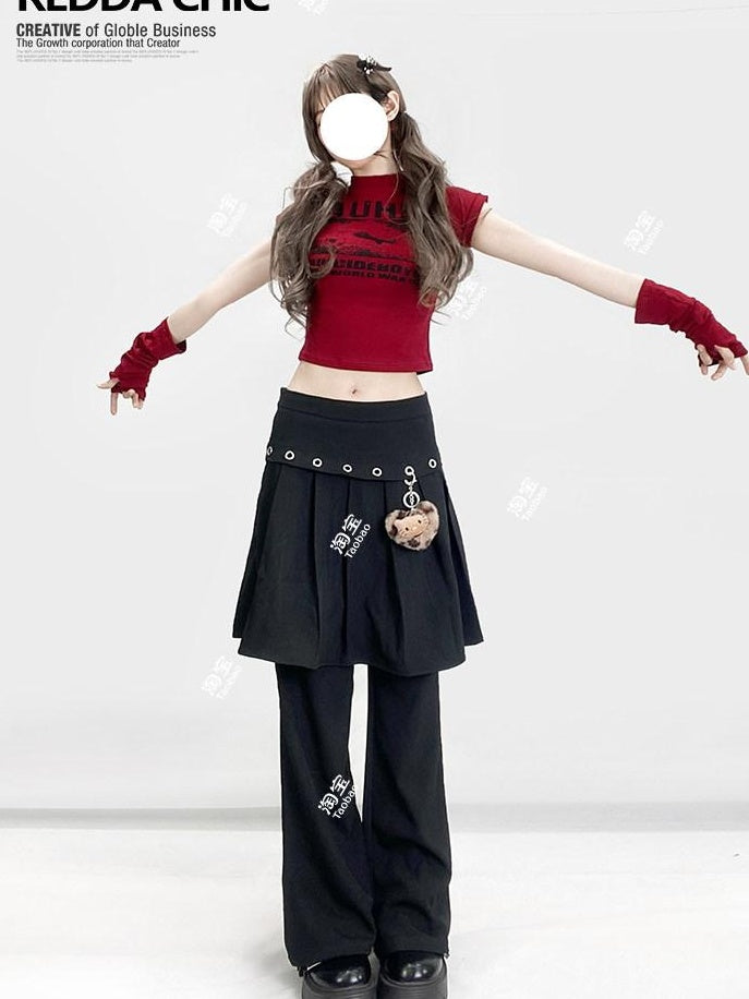 ReddaChic Versatile Minimalist Black Elastic Waist Teen Girls Casual Maxi Dresses