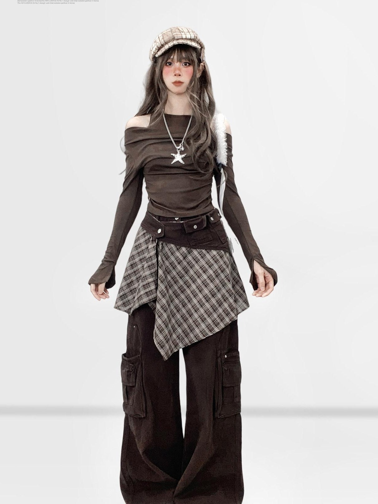 ReddaChic Vintage Slim Fit Off Shoulder Bell Sleeve Women Coffee Brown Casual Maxi Dresses