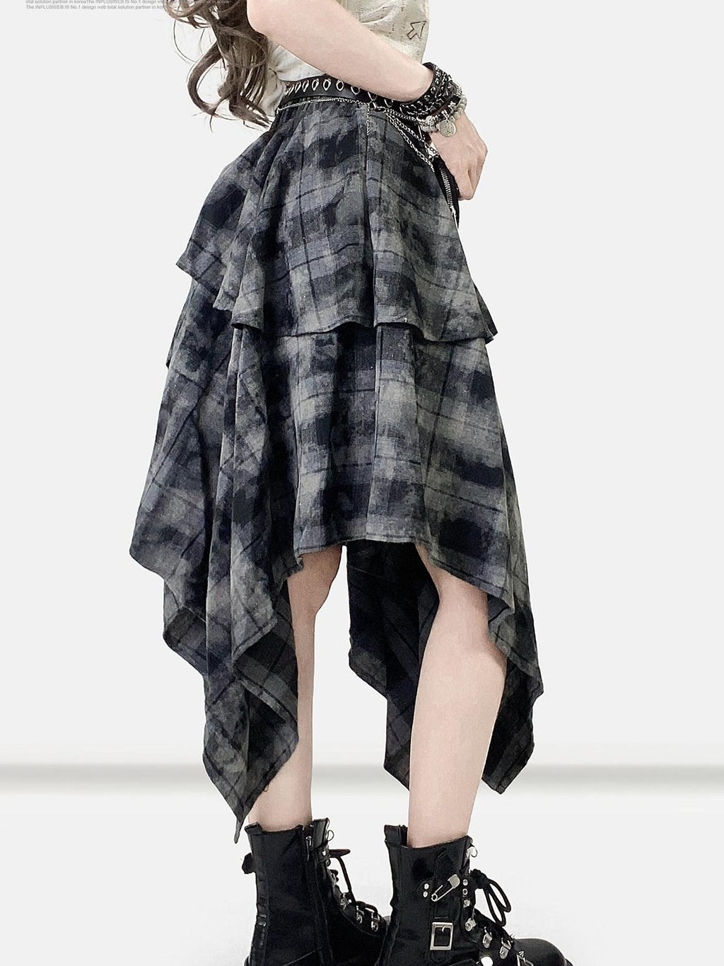 ReddaChic Vintage Tie Dye Ruffle Asymmetric Mid Waist Loose Teen Mini Skirts