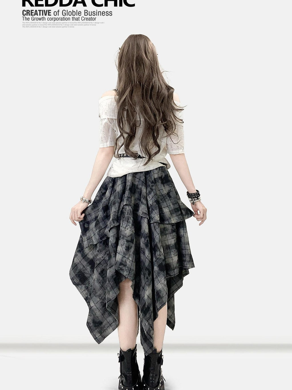 ReddaChic Vintage Tie Dye Ruffle Asymmetric Mid Waist Loose Teen Mini Skirts