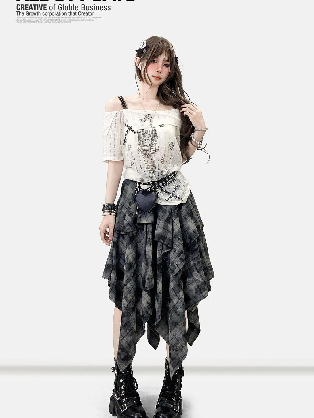 ReddaChic Vintage Tie Dye Ruffle Asymmetric Mid Waist Loose Teen Mini Skirts