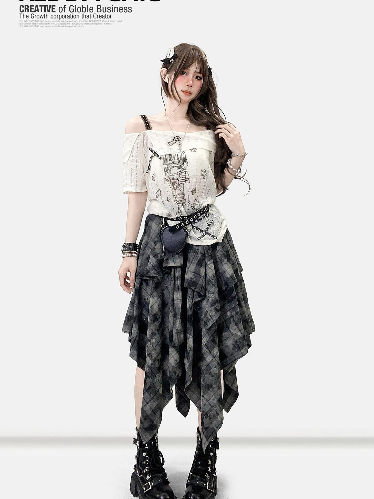 ReddaChic Vintage Tie Dye Ruffle Asymmetric Mid Waist Loose Teen Mini Skirts