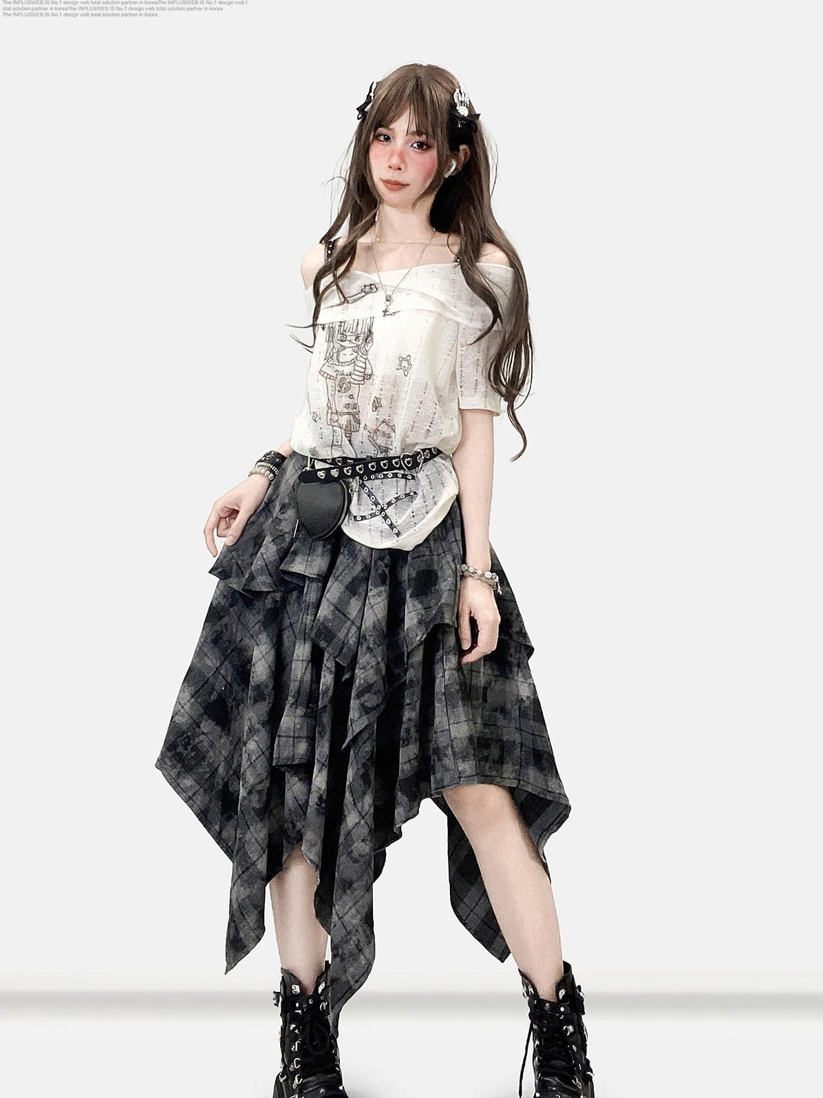 ReddaChic Vintage Tie Dye Ruffle Asymmetric Mid Waist Loose Teen Mini Skirts