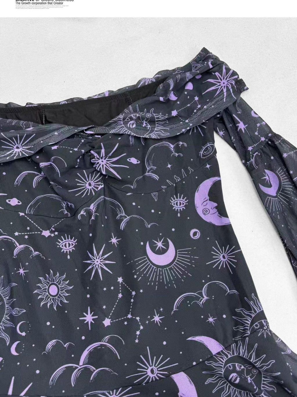 ReddaChic Waist Slimming Gothic Mesh Bell Sleeve Fitted Bardot Citywalk Printed Camisoles