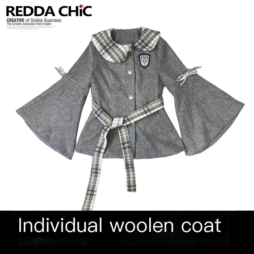 ReddaChic_Warm_Thick_Cute_Preppy_Plaid_Cloak_Silhouette_Women_Two_Piece_Flare_Jeans_MISSTT