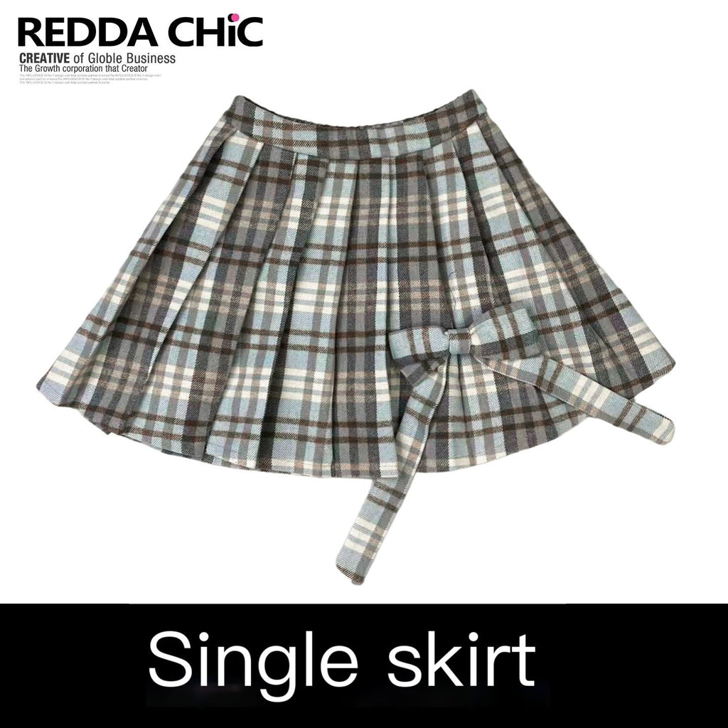 ReddaChic_Warm_Thick_Cute_Preppy_Plaid_Cloak_Silhouette_Women_Two_Piece_Flare_Jeans_MISSTT