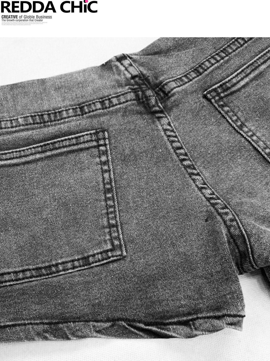 ReddaChic Washed Gray Low Waist Denim Asymmetrical Slim H Silhouette Women Mini Skirts