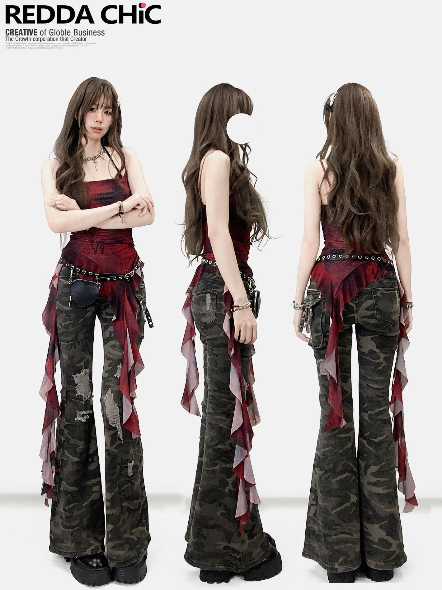ReddaChic Wine Red Slim Fit Commuter Style Solid Minimal Womens Straight Jeans