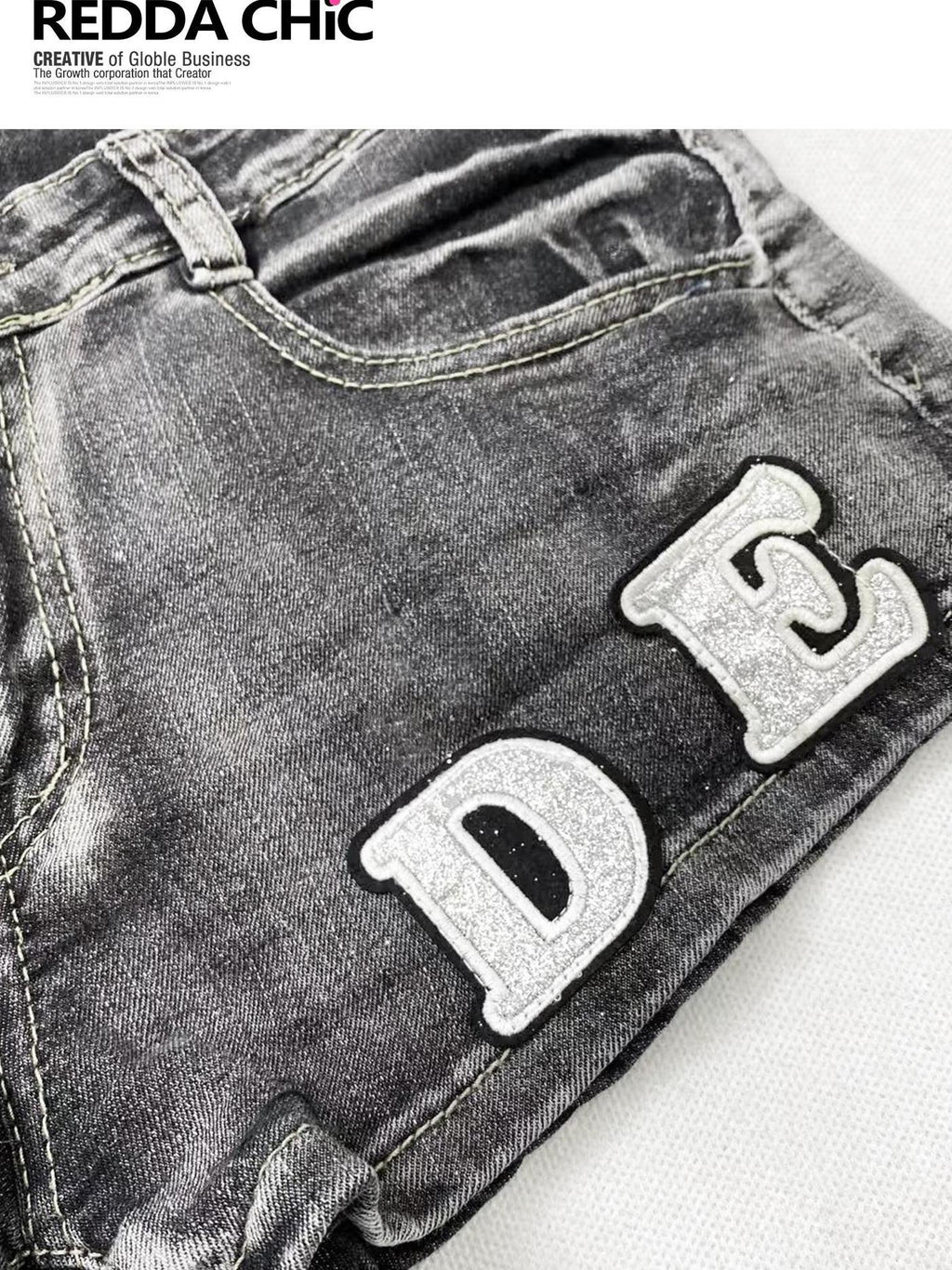 ReddaChic Y2K Patchwork Letter Hot Girl Natural Waist Cotton Stretch Belts