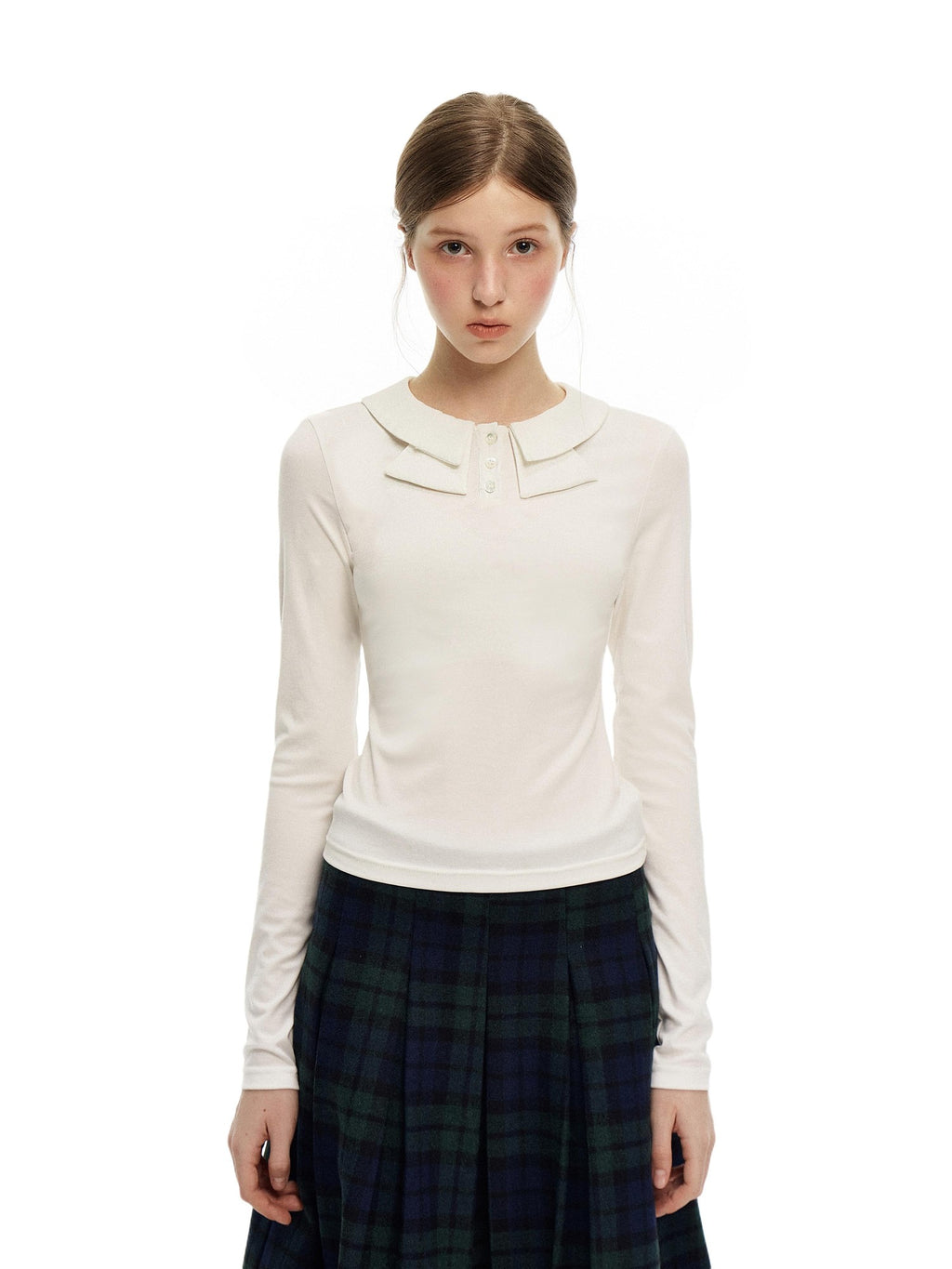 Romance Nanci Bow Tie Knit Slim Fit Women's Long Sleeve T-shirts
