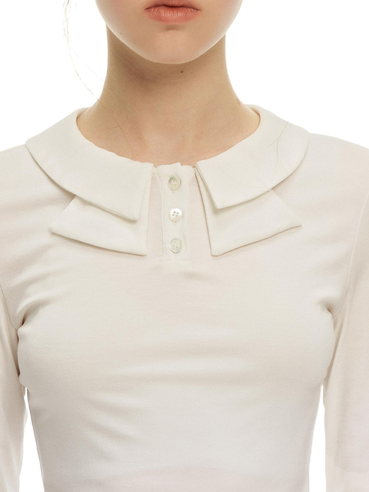 Romance Nanci Bow Tie Knit Slim Fit Women's Long Sleeve T-shirts