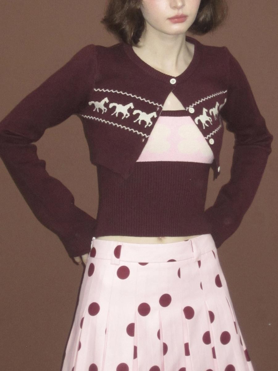 Romance Nanci Cropped Animal Print Knit Waist Slimming Women's Acrylic Modal Blend Tube Tops
