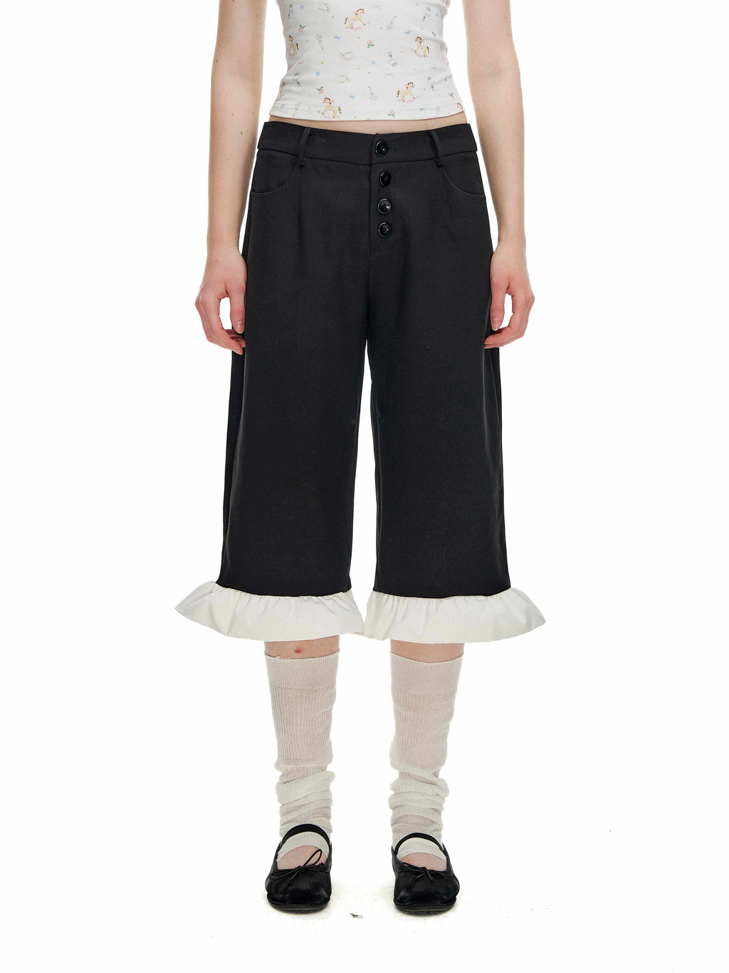 Romance_Nanci_Cute_Floral_Ruffle_Natural_Waist_Button_Straight_Women's_Polyester_Capri_Pants_1046789285094_MISSTT