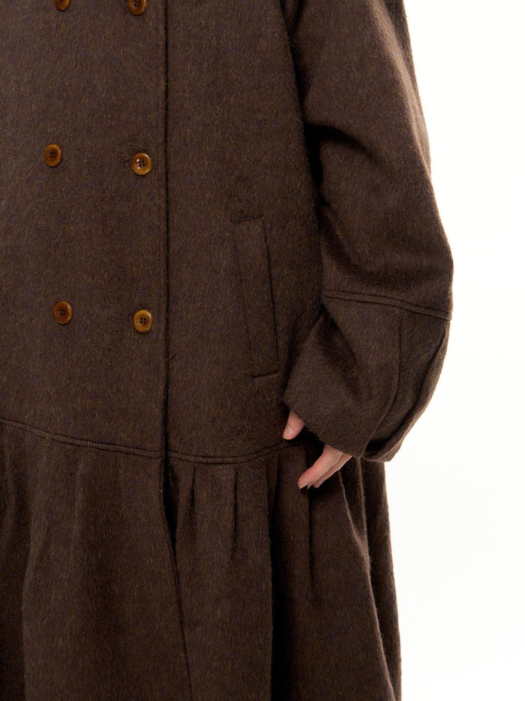 Romance Nanci Double Breasted Loose Fit Mid Length Women's Wool Coats