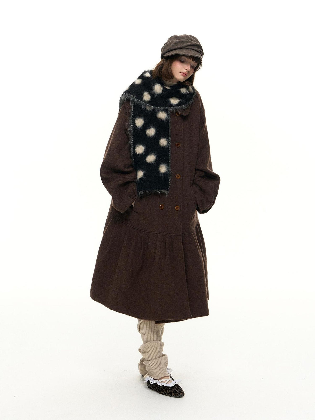 Romance Nanci Double Breasted Loose Fit Mid Length Women's Wool Coats