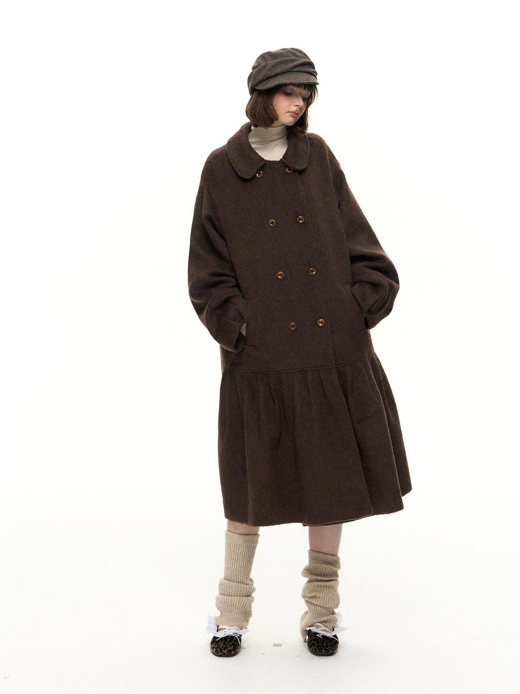 Romance Nanci Double Breasted Loose Fit Mid Length Women's Wool Coats