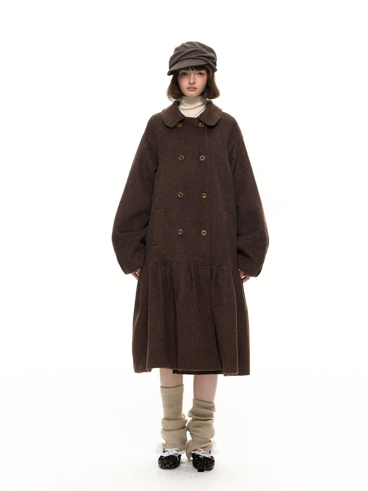 Romance Nanci Double Breasted Loose Fit Mid Length Women's Wool Coats