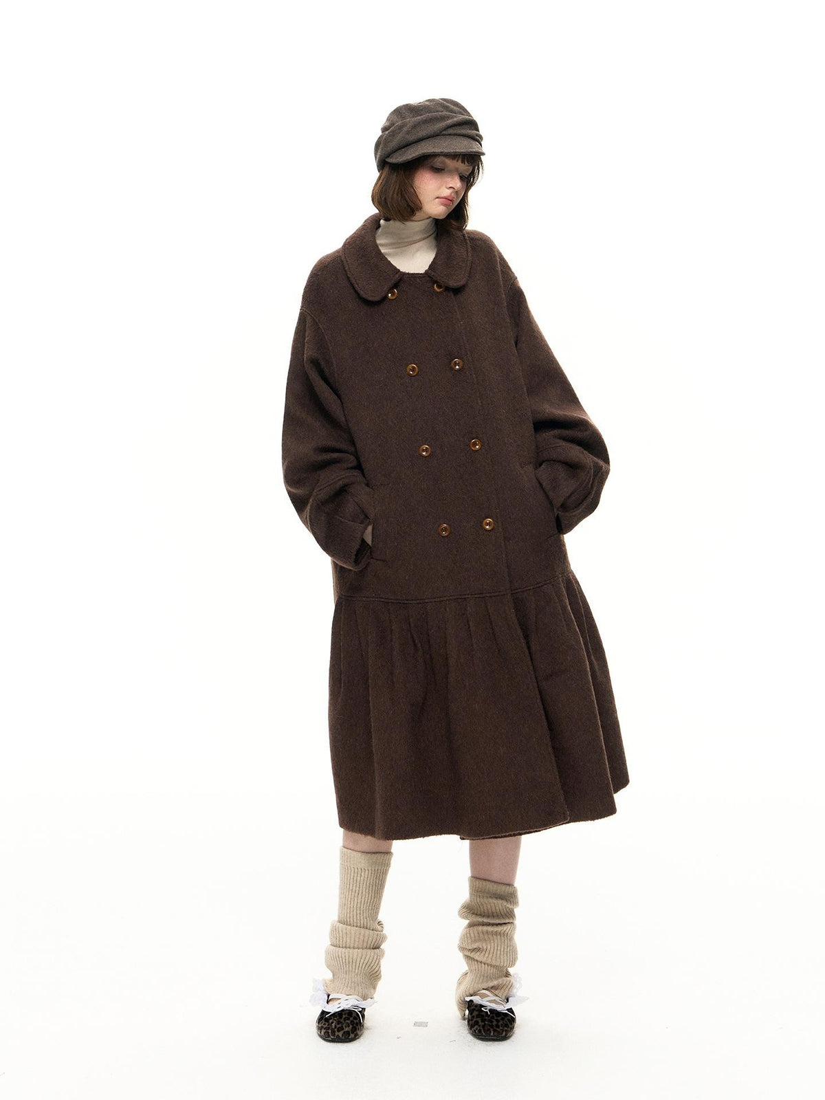 Romance Nanci Double Breasted Loose Fit Mid Length Women's Wool Coats