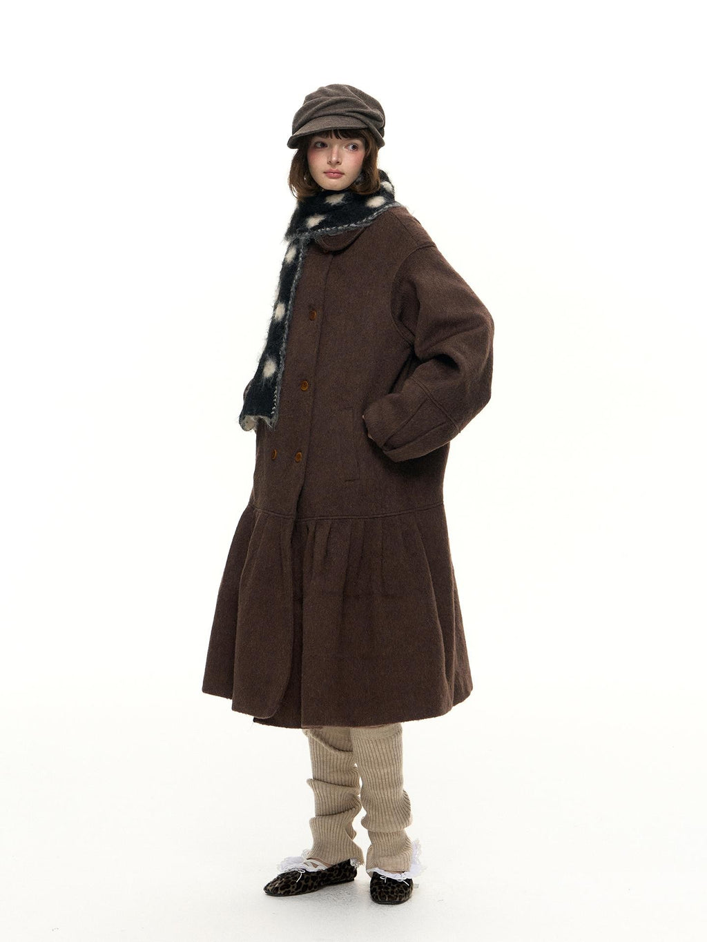 Romance Nanci Double Breasted Loose Fit Mid Length Women's Wool Coats