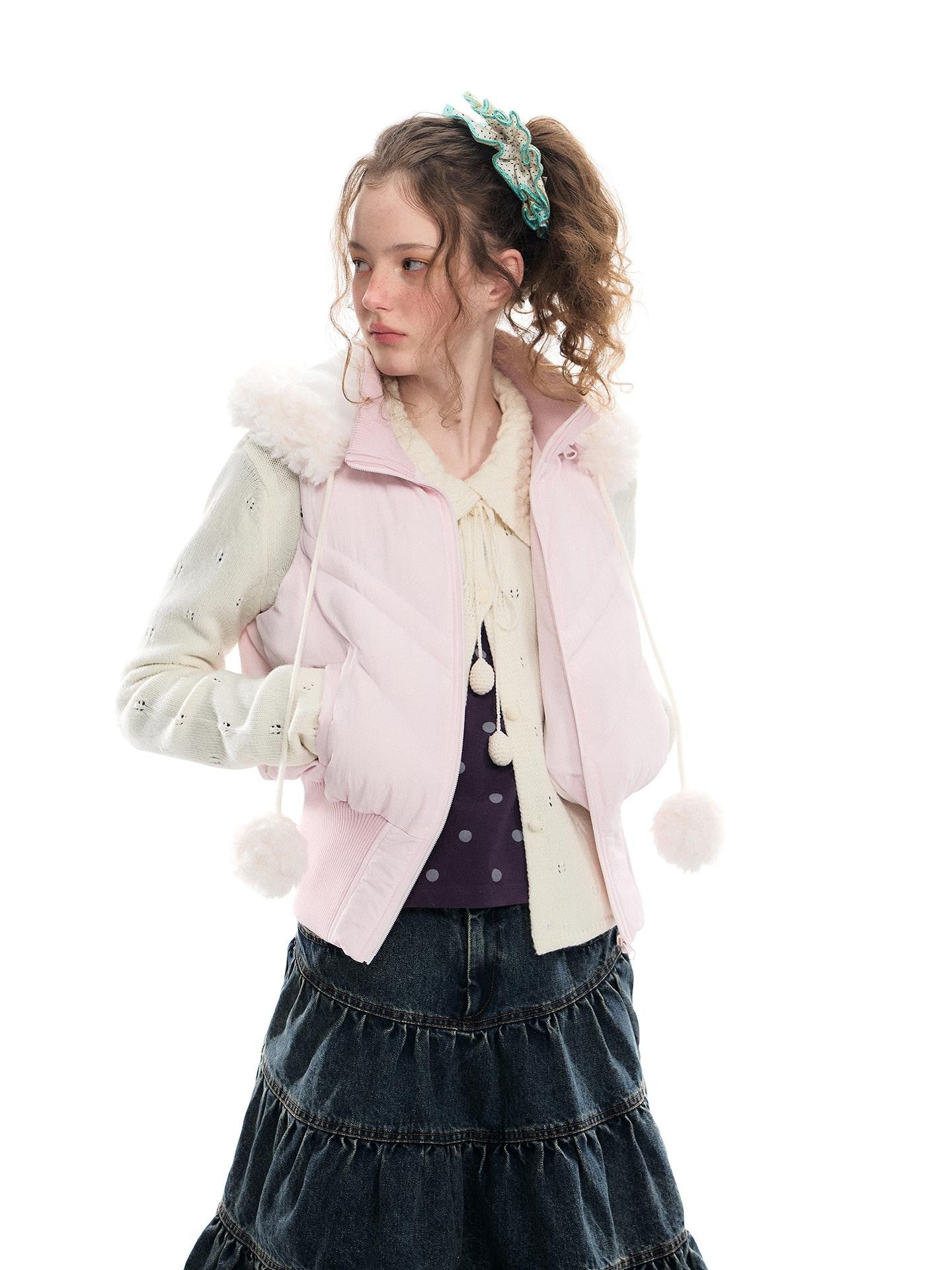 Romance Nanci Girly Openwork Bow Long Sleeve Women's Acrylic Wool Blend Cardigans