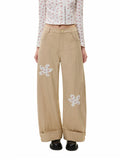 Romance_Nanci_Khaki_Floral_Patch_Cuffed_Straight_Leg_Women's_Cotton_Nylon_Blend_Chinos_1074288611648_MISSTT