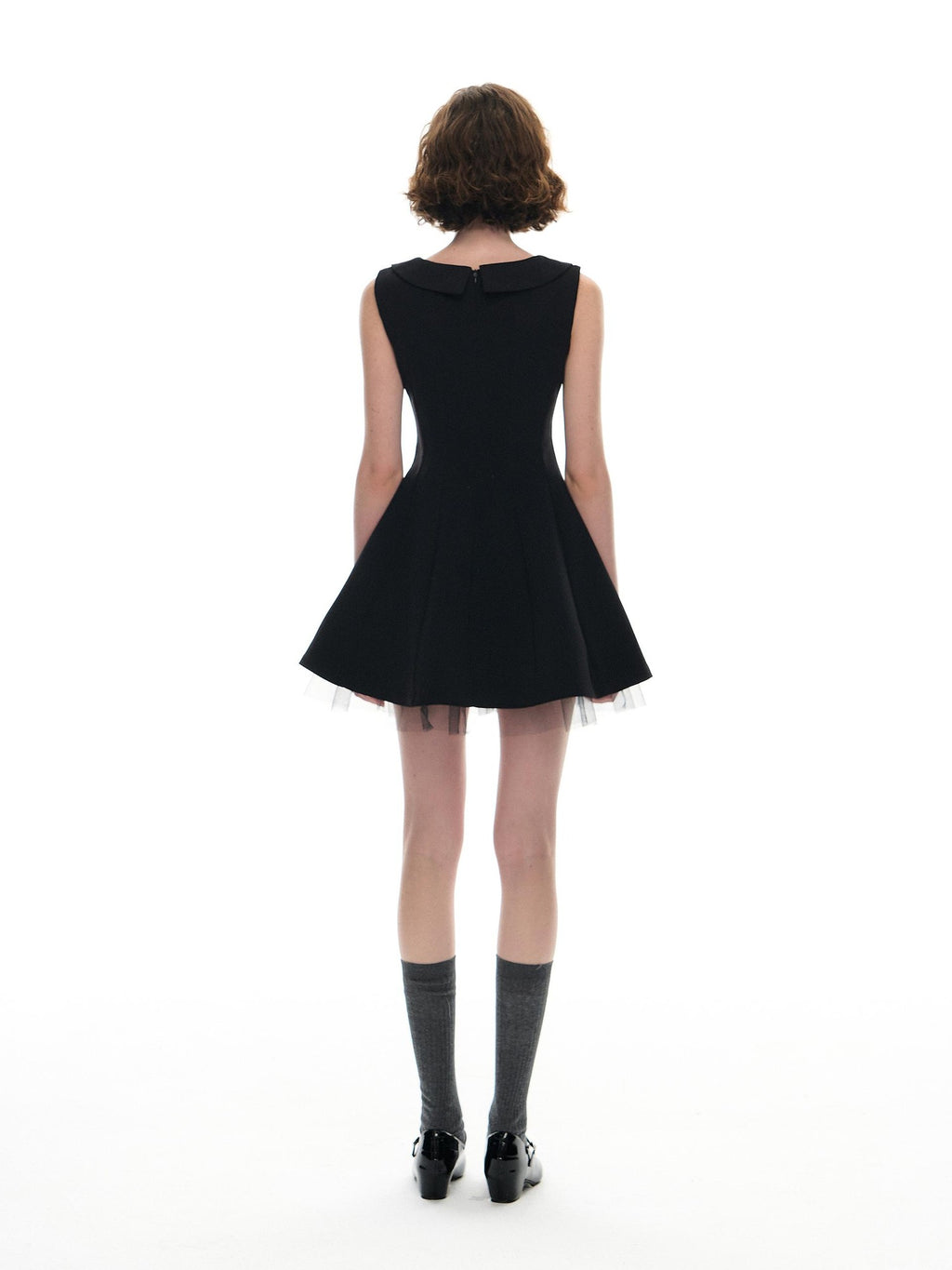 Romance Nanci Puffed Bow Waist Doll Collar Sleeveless Women's Polyester Slip Mini Dresses