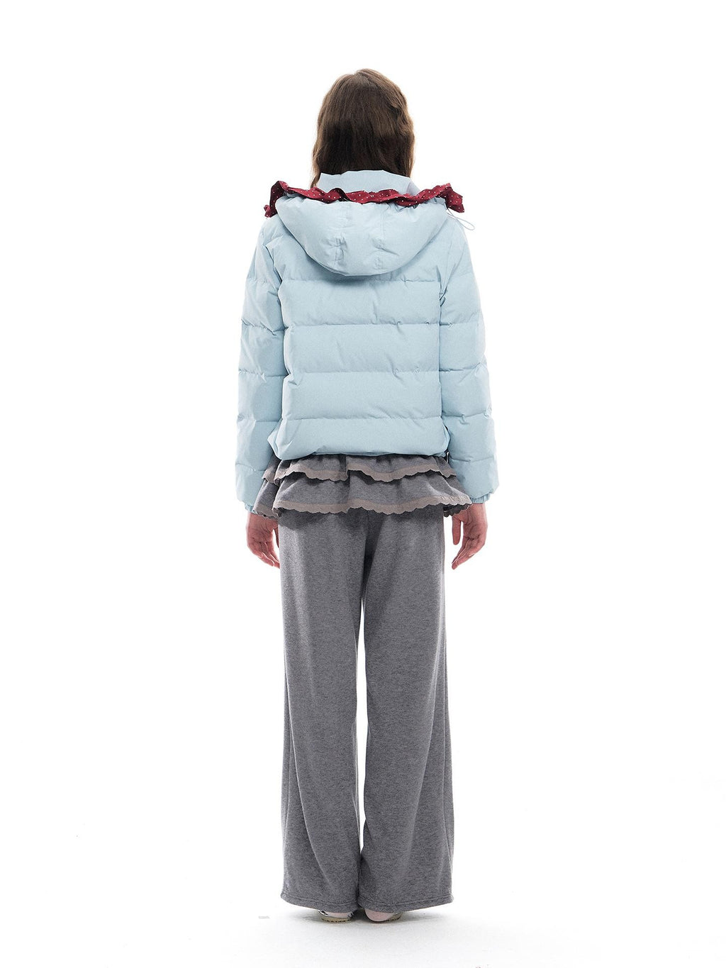 Romance Nanci Red Hood Polka Dot Colorblock Women's Duck Down Short Down Jackets