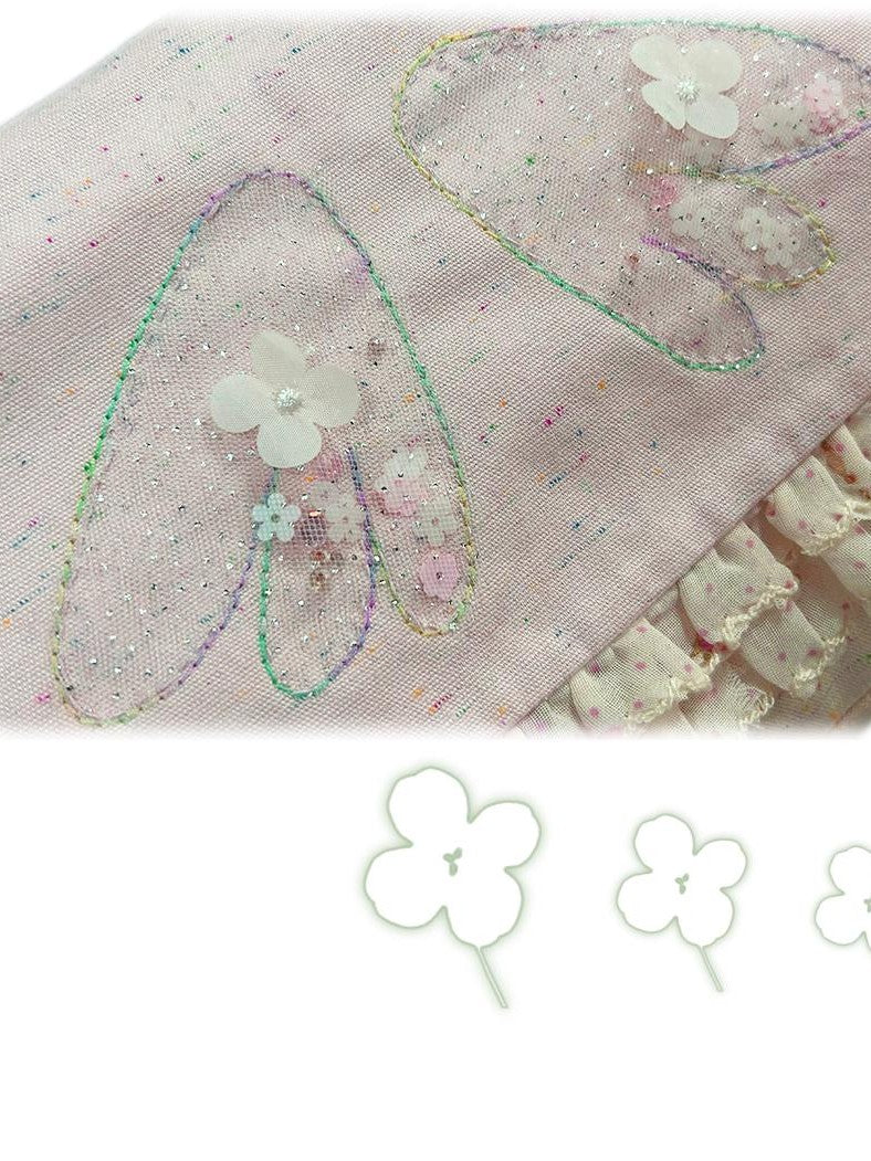 Rose island Embroidered Washed Cotton Ruffle Women's Cross Body Bags