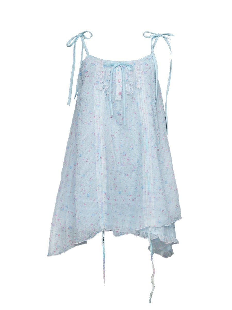 Rose_island_Ocean_Garden_Blue_Yellow_Double_Layer_Ruched_Sweet_Women's_A_Line_Casual_Mini_Dresses_717748734755_MISSTT