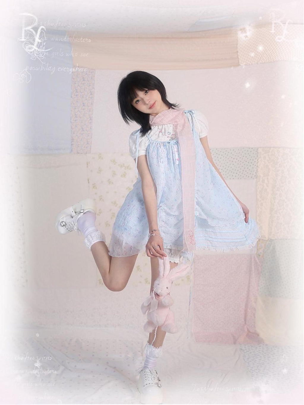 Rose island Ocean Garden Blue Yellow Double Layer Ruched Sweet Women's A Line Casual Mini Dresses