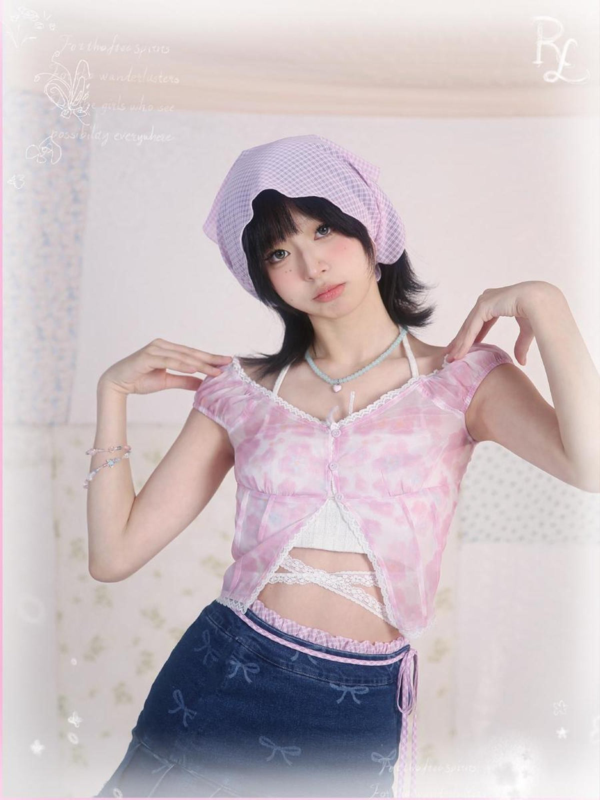 Rose island Rhinestone Plaid Women's Headdresses