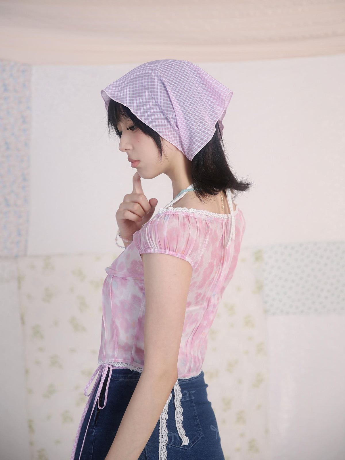 Rose island Rhinestone Plaid Women's Headdresses