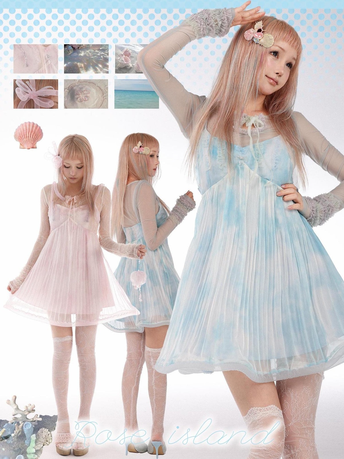 Rose island Sheer Lace Paneled Bubble Women's Slip Mini Dresses