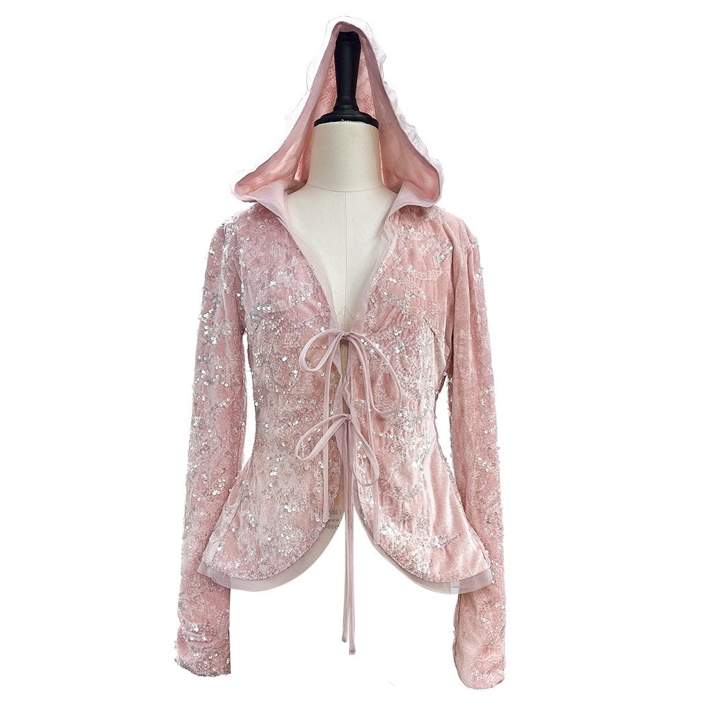 Rose_island_Sheer_Sequin_Velvet_Hooded_Slim_Fit_Women's_Long_Sleeve_Boleros_&_Shrugs_979912101661_MISSTT