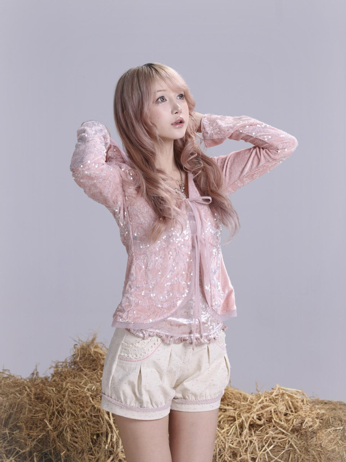 Rose island Sheer Sequin Velvet Hooded Slim Fit Women's Long Sleeve Boleros & Shrugs