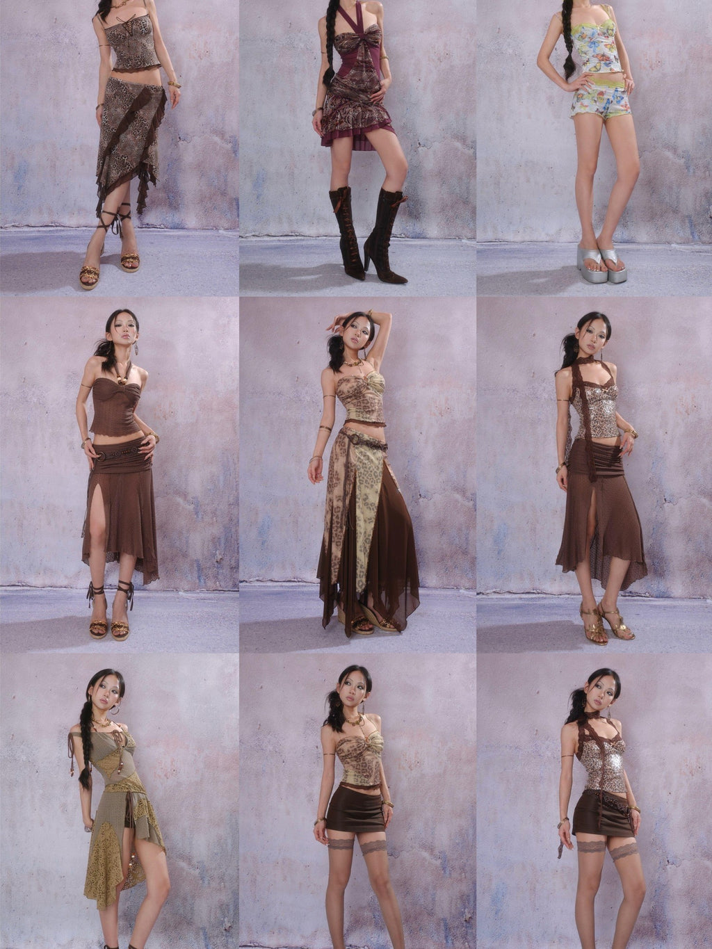 SCCREBEL Exotic Leopard Print Hand Beaded Vintage Longline Women's Camisoles