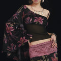 SCCREBEL_Floral_Lace_Splice_Ruffle_One_Shoulder_Women's_Velvet_Matching_Skirt_Sets_982289780810_MISSTT