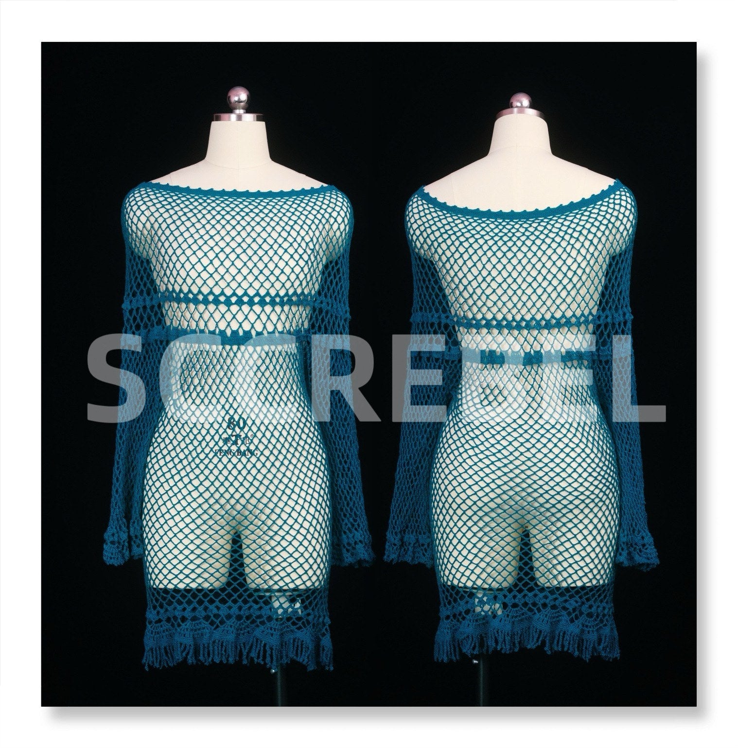SCCREBEL_Peacock_Blue_Hand_Crochet_Openwork_Tassel_Women's_Cotton_Casual_Mini_Dresses_1048279272875_MISSTT