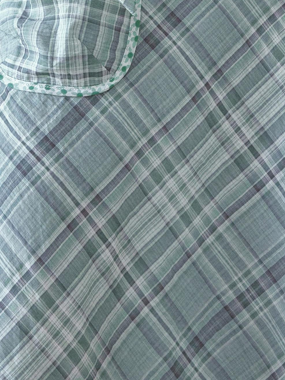 SENSELF Mint Green Blue Vintage Plaid Bias Cut Low Waist Women's Mermaid Skirts