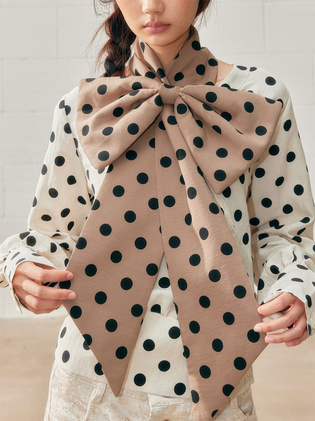 SENSELF_Polka_Dot_Bow_Retro_Women's_Cotton_Scarves_&_Shawls_1088186886121_MISSTT