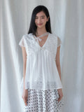 SENSELF_White_Cutout_Floral_Lace_Up_Reversible_Sweet_Women's_Blouses_1053864221524_MISSTT